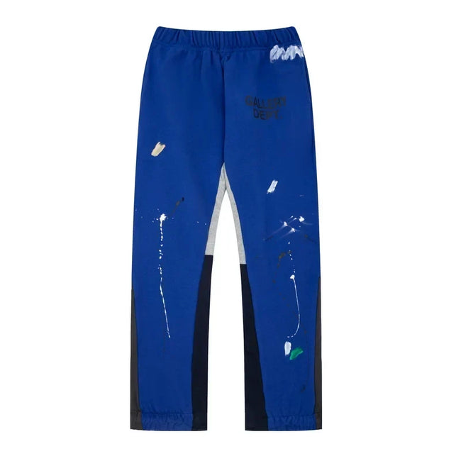 Gallery Dept. Paint Splatter Contrast Panel Sweatpants - Royal Blue Hover Image