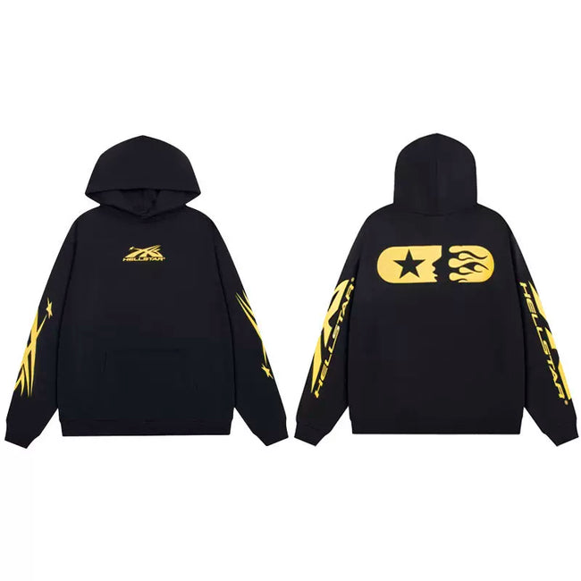 Hellstar Black Yellow CB Hoodie Hover Image