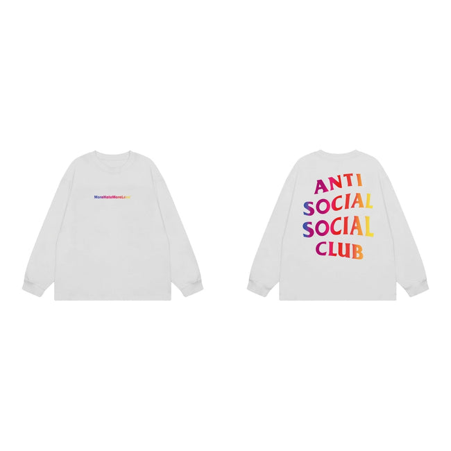 Anti Social Social Club Gradient Logo Long Sleeve T-Shirt - White Hover Image