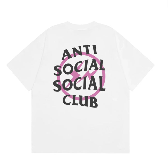 Anti Social Social Club Pink Circle Logo T-Shirt - White Hover Image