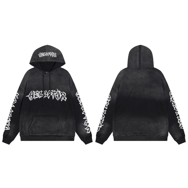 Hellstar Black Tie Dye Letter Hoodie Hover Image