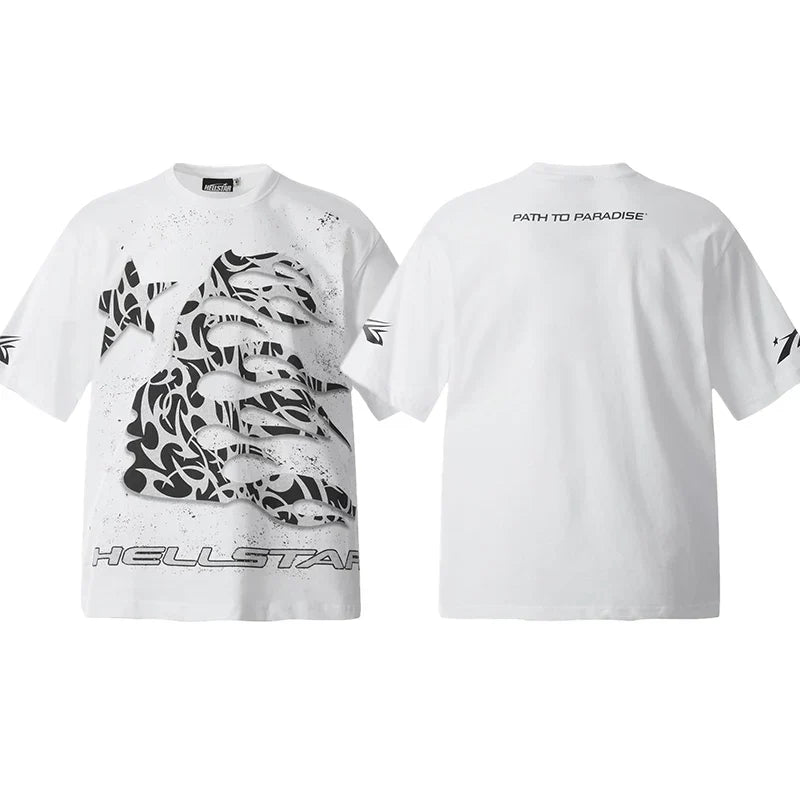 Hellstar White Leopard Snake Graphic Tee