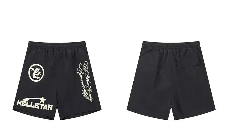 Hellstar Black Nylon Quick Dry Shorts