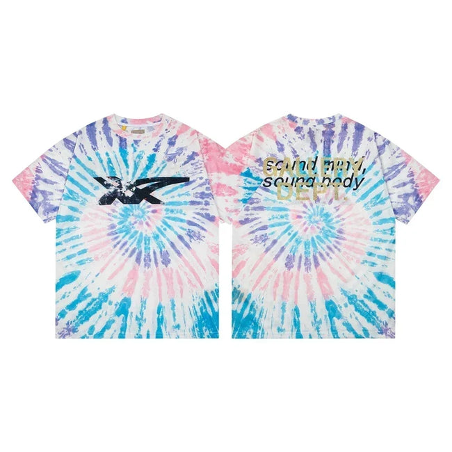 Gallery Dept. Spiral Tie-Dye Sound Mind Short Sleeve T-Shirt - Pastel Multi Hover Image