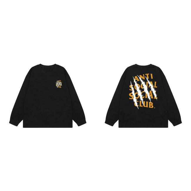 Anti Social Social Club Claw Mark Long Sleeve T-Shirt - Black/Yellow Hover Image