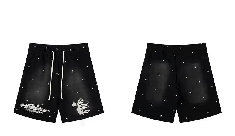 Hellstar Black White Drawstring Shorts