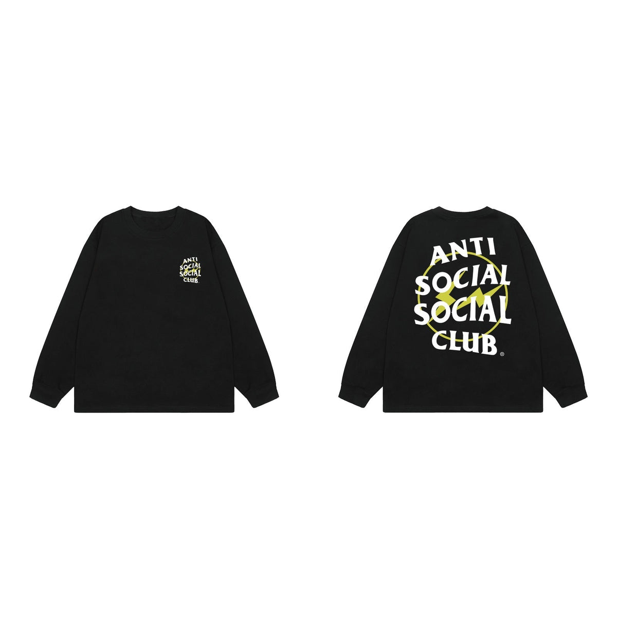 Anti Social Social Club Yellow Circle Logo Long Sleeve T-Shirt - Black