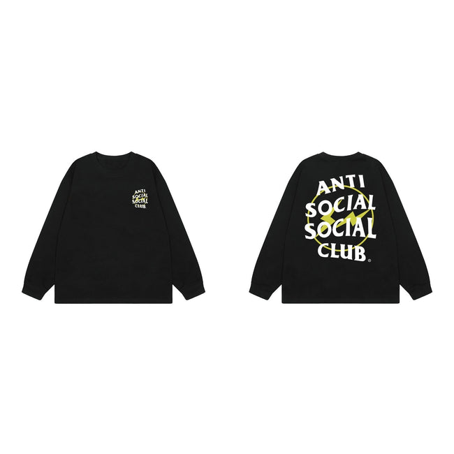 Anti Social Social Club Yellow Circle Logo Long Sleeve T-Shirt - Black Hover Image