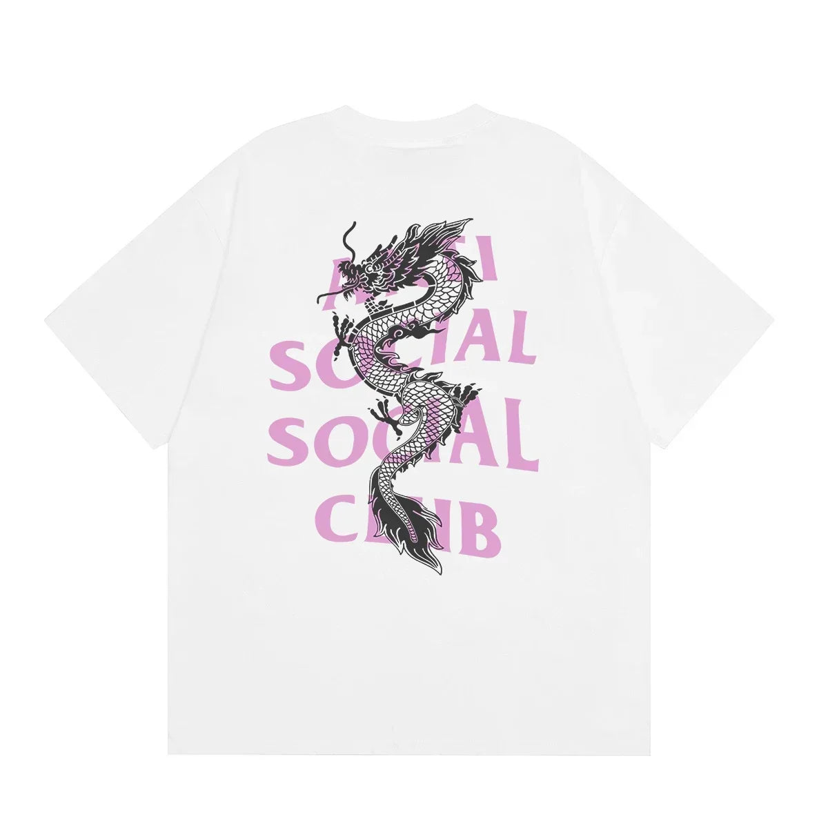 Anti Social Social Club Dragon Pink Logo T-Shirt - White