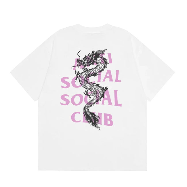 Anti Social Social Club Dragon Pink Logo T-Shirt - White Hover Image