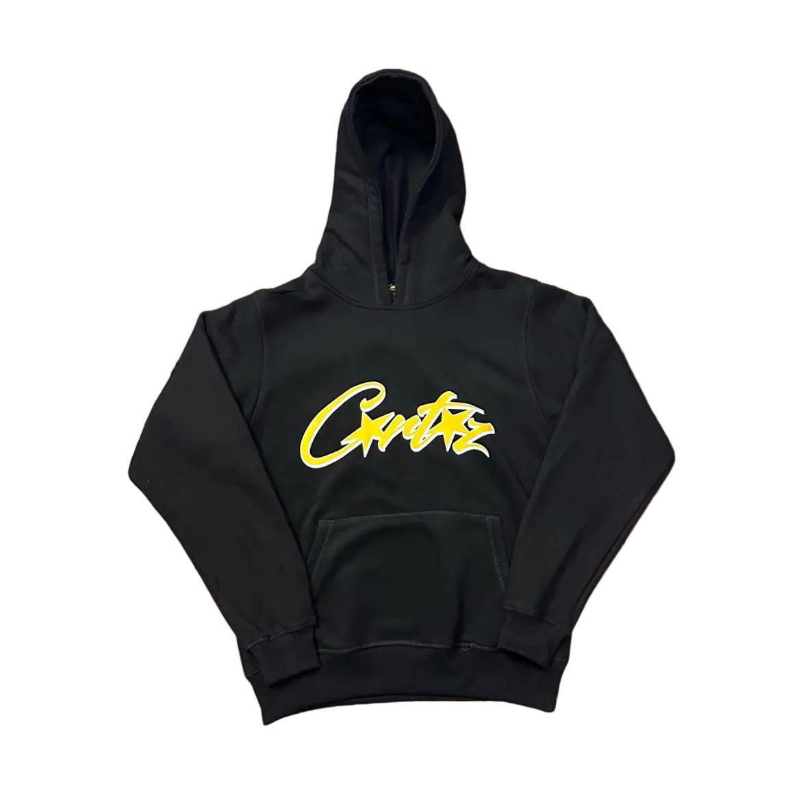 Black Script Logo Hoodie – Oversized Streetwear Pullover Sweatshirt