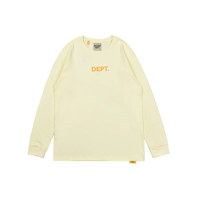 Gallery Dept. Minimalist DEPT. Logo Long Sleeve T-Shirt - Cream/Orange Hover Image