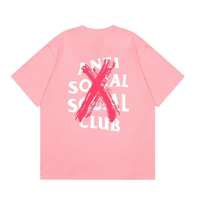 Anti Social Social Club Red X-Cross Logo T-Shirt - Pink Hover Image