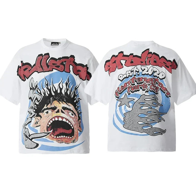 Hellstar White Screaming Portrait Tee Hover Image