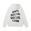 Anti Social Social Club Distressed Texture Logo Hoodie - White