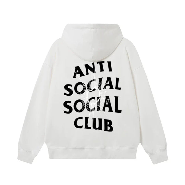 Anti Social Social Club Distressed Texture Logo Hoodie - White Hover Image