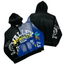 Valley New‑York Bee Patchwork Zip‑Up Hoodie, Unisex Black‑Blue Vintage Streetwear Jacket