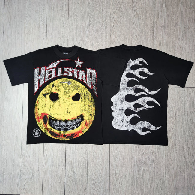 Hellstar Smiley Face Records Graphic T-shirt Hover Image