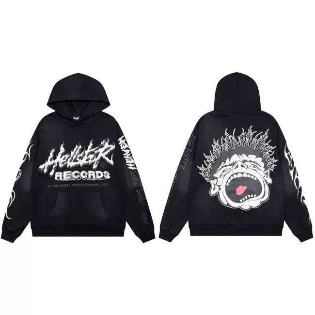 Hellstar Black Records Zip Hoodie Hover Image