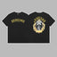 Revenge Yellow Arch Logo & Religious Angel Graphic Short Sleeve T-Shirt (Black)