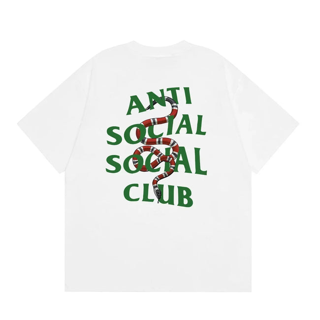 Anti Social Social Club Snake Green Logo T-Shirt - White Hover Image