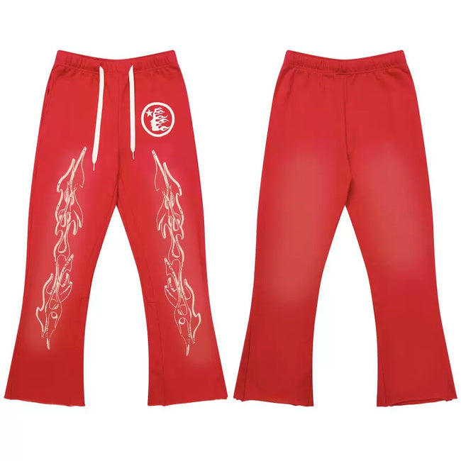 Hellstar Red Swirl Graphic Flared Sweatpants Hover Image