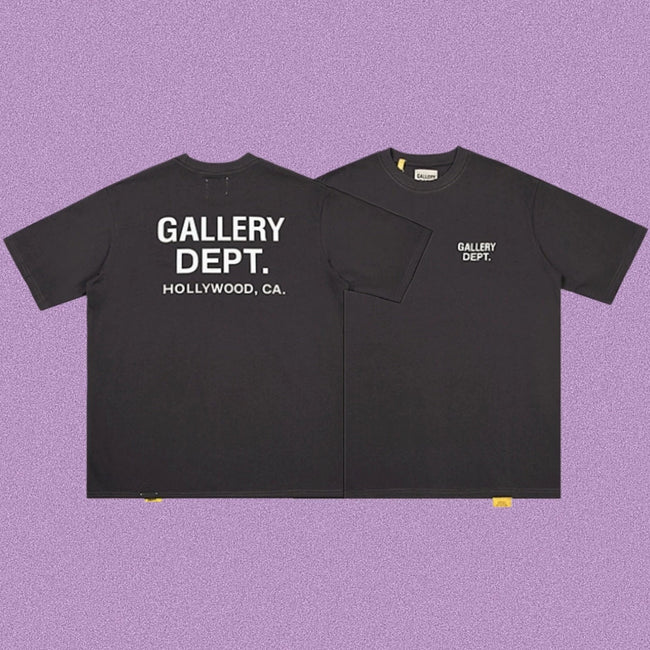 Gallery Dept. Hollywood Logo Short Sleeve T-Shirt - Black/White Hover Image