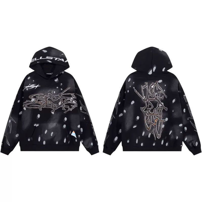 Hellstar Black Snowflake Metal Hoodie