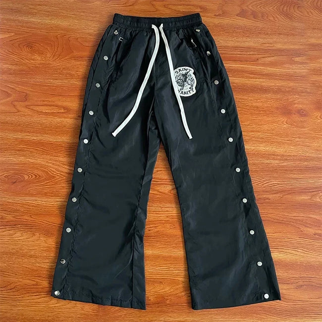 Saint Vanity Side-Snap Utility Cargo Pants - Black Hover Image