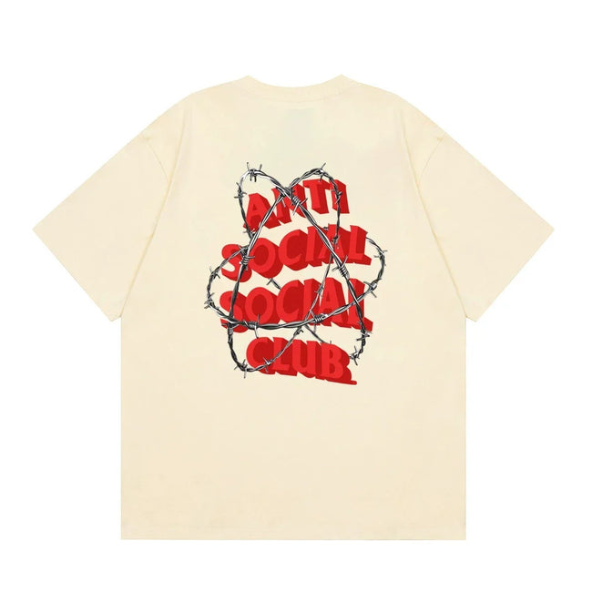 Anti Social Social Club Barbed Wire Logo T-Shirt - Cream Hover Image