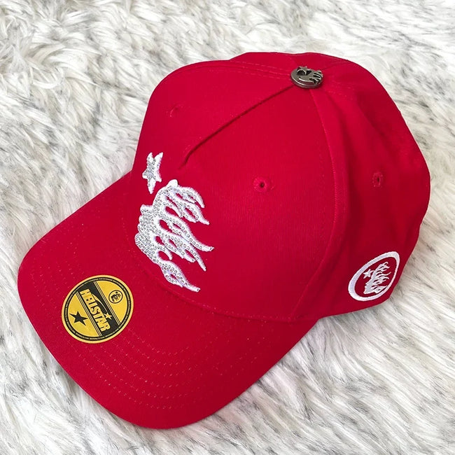 Hellstar Red Silver Flame Flat Brim Cap Hover Image