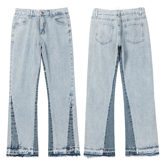 Gallery Dept. Contrast Side Panel Light Wash Denim Jeans Hover Image