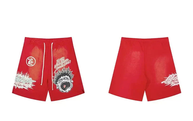 Hellstar Red Flame Graphic Shorts Hover Image