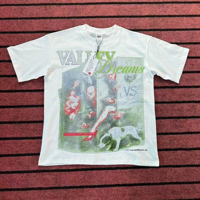 Valleydream White Faded Figure Collage Valley Dreams Vintage T-Shirt Hover Image