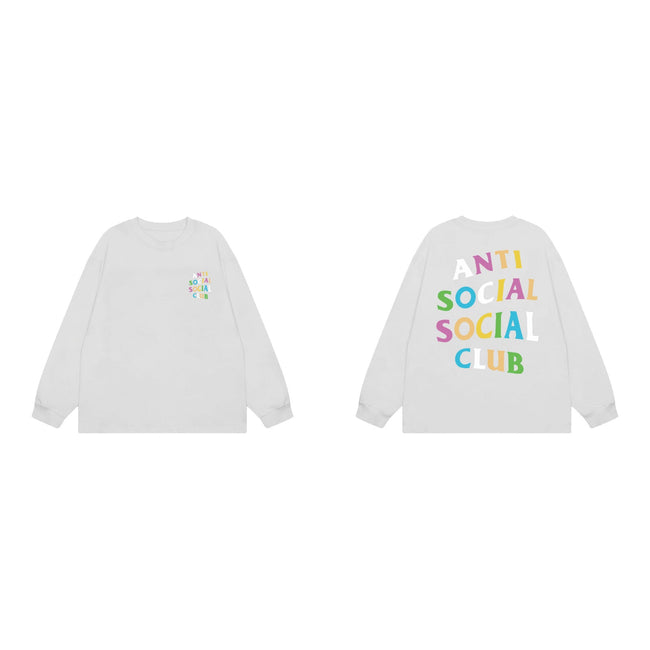 Anti Social Social Club Multi-Color Logo Long Sleeve T-Shirt - White Hover Image