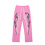 HELLSTAR Pink Black Flame Logo Sweatpants