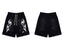 Hellstar Black White Flame Print Shorts