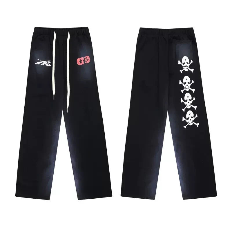 Hellstar Black Vertical Skull Wide Leg Sweatpants