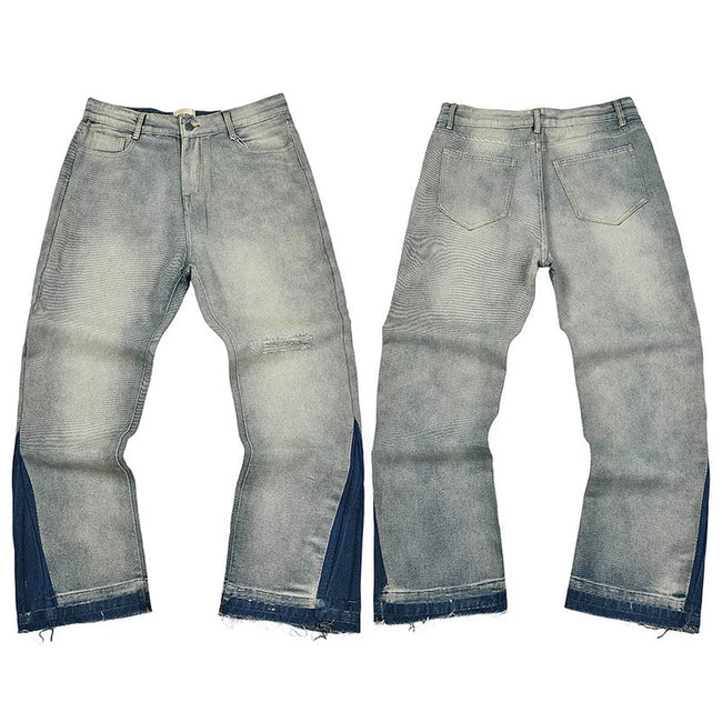 Gallery Dept. Contrast Side Panel Light Wash Denim Jeans Hover Image