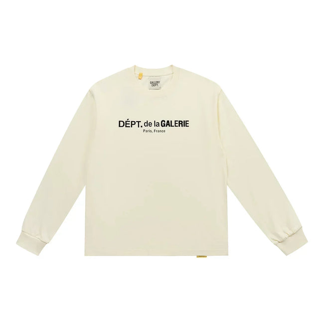 Gallery Dept. Front-Logo DÉPT. de la GALERIE Long Sleeve T-Shirt - Cream Hover Image