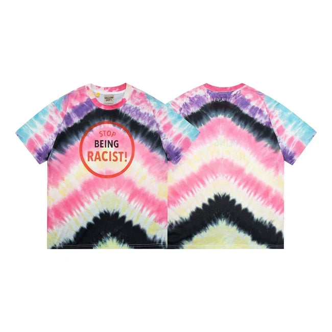 Gallery Dept. Tie-Dye Stop Being Racist Short Sleeve T-Shirt - Multi Hover Image