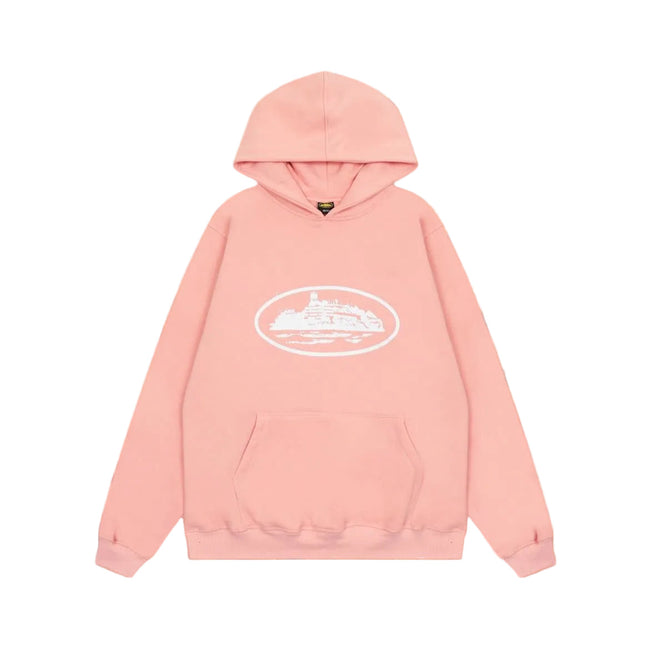 Pink Vintage Graphic Hoodie – Oversized Streetwear Pullover Sweatshirt Hover Image