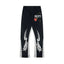 Gallery Dept. "DEPT." Tribal Star Graphic Contrast Panel Sweatpants - Black & Grey