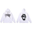 Revenge Smoke Skull Arch Logo Pullover Hoodie white