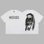 Revenge White Arch Logo & Dreadlocks Skull Graphic Short Sleeve T-Shirt White