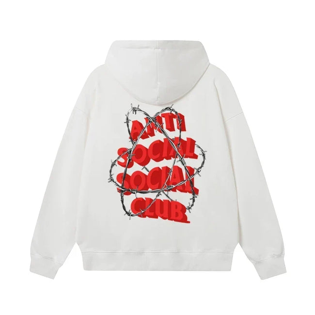 Anti Social Social Club Barbed Wire Logo Hoodie - White Hover Image