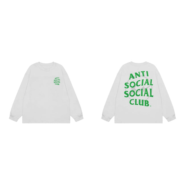 Anti Social Social Club Classic Long Sleeve T-Shirt - White/Green Hover Image