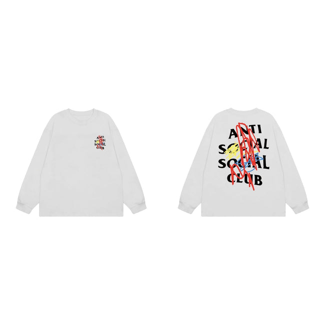 Anti Social Social Club Scribble Logo Long Sleeve T-Shirt - White Hover Image