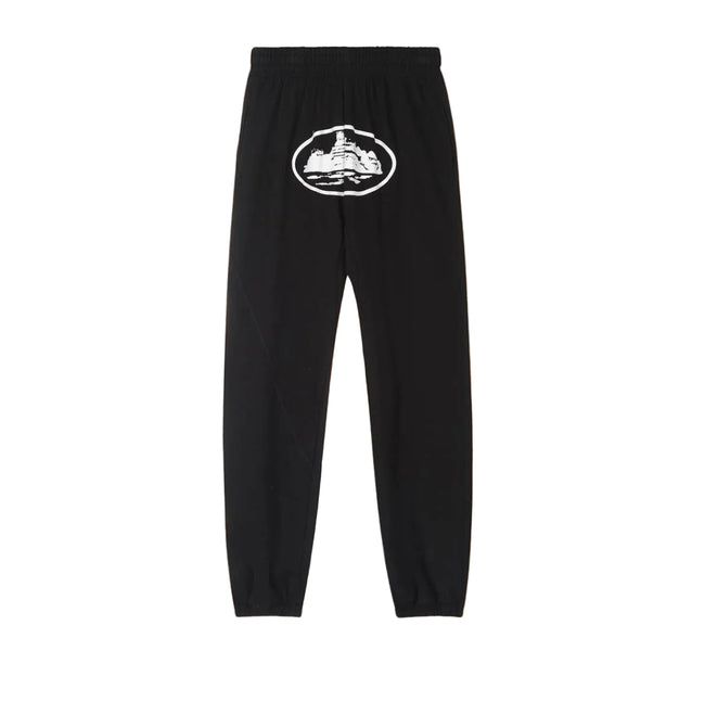 Black Vintage Graphic Sweatpants – Oversized Streetwear Joggers Hover Image