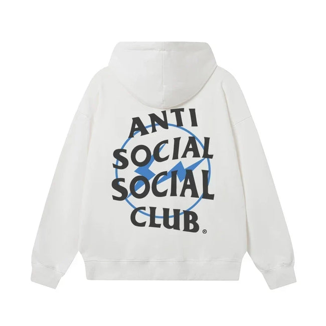Anti Social Social Club Blue Circle Logo Hoodie - White/Black Hover Image